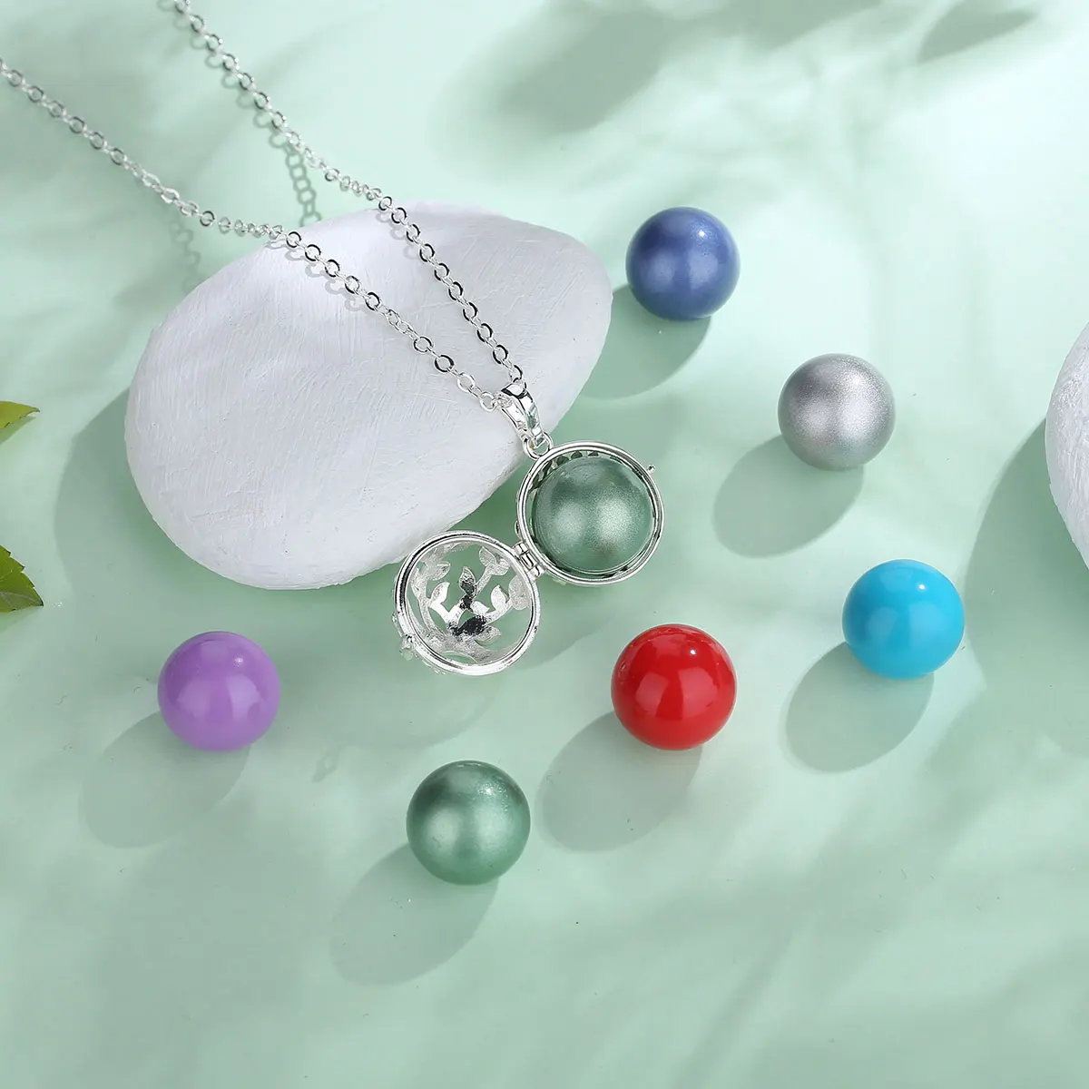 Eudora 18MM Harmony Ball Tree of Life Necklace Pregnancy Chime Bola Angel Caller Baby Musical Bola DIY Jewelry for Women Gift 4