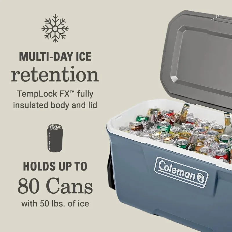 Coleman 100QT Ice Chest Cooler with Wheels, 4