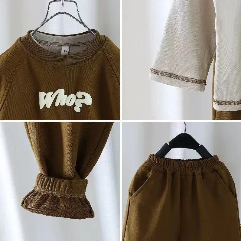 Survêtement Enfant Garçon – Ensemble Coton, Manches Longues + Pantalon, Sport Et Quotidien
