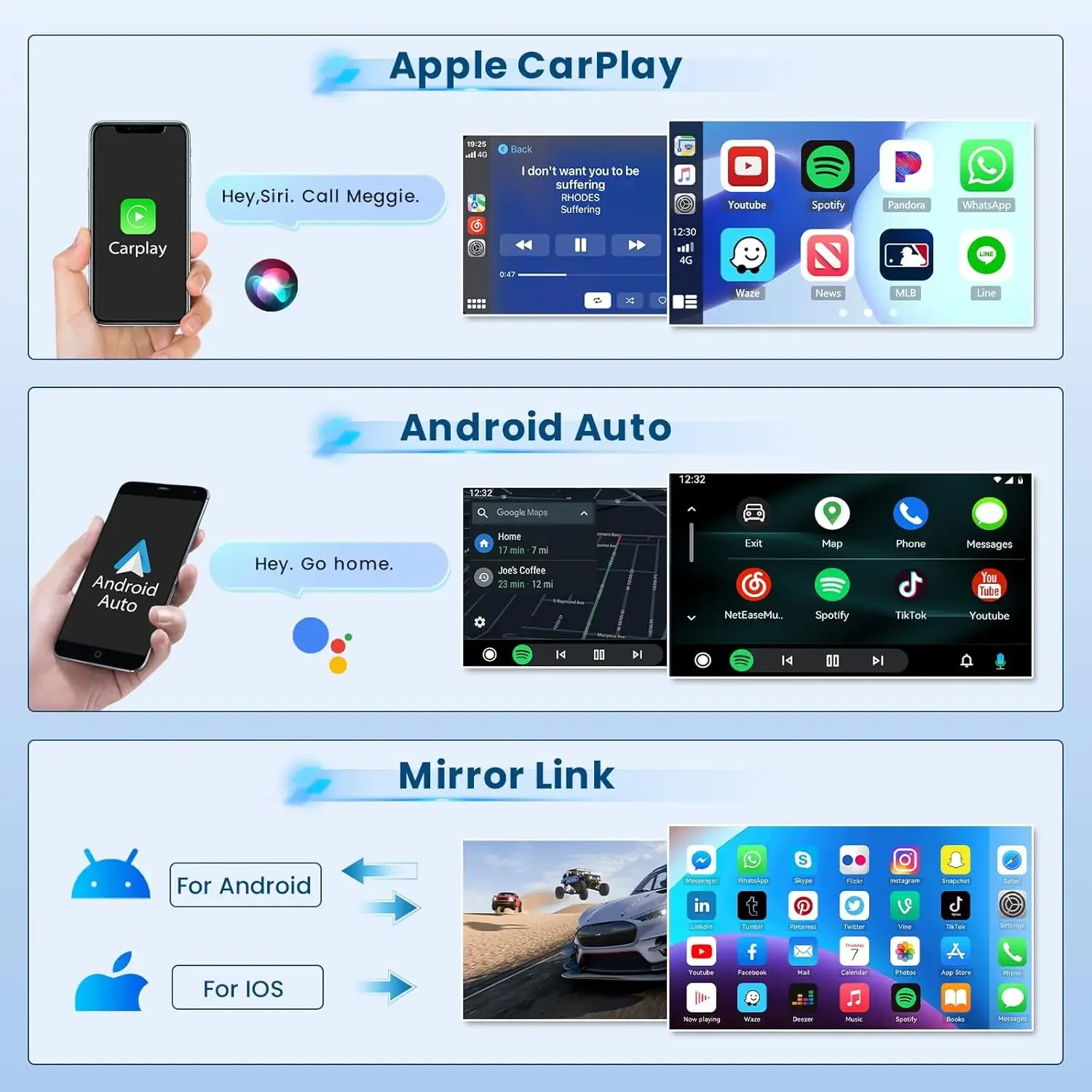 Android Car Radio Multimedia Player with Carplay and Android Auto