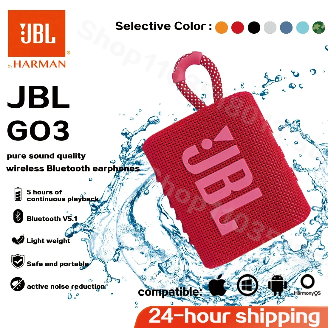 Bluetooth Speaker JBL GO 3 Wireless Portable Waterproof Outdoor Sports Bass Party