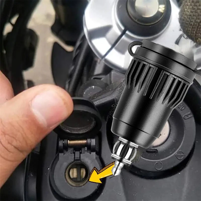 C타입 오토바이 USB 충전기, 전압계 포함, DIN Hella 플러그 to QC3.0 고속 충전, BMW용 3.0 USB 충전기