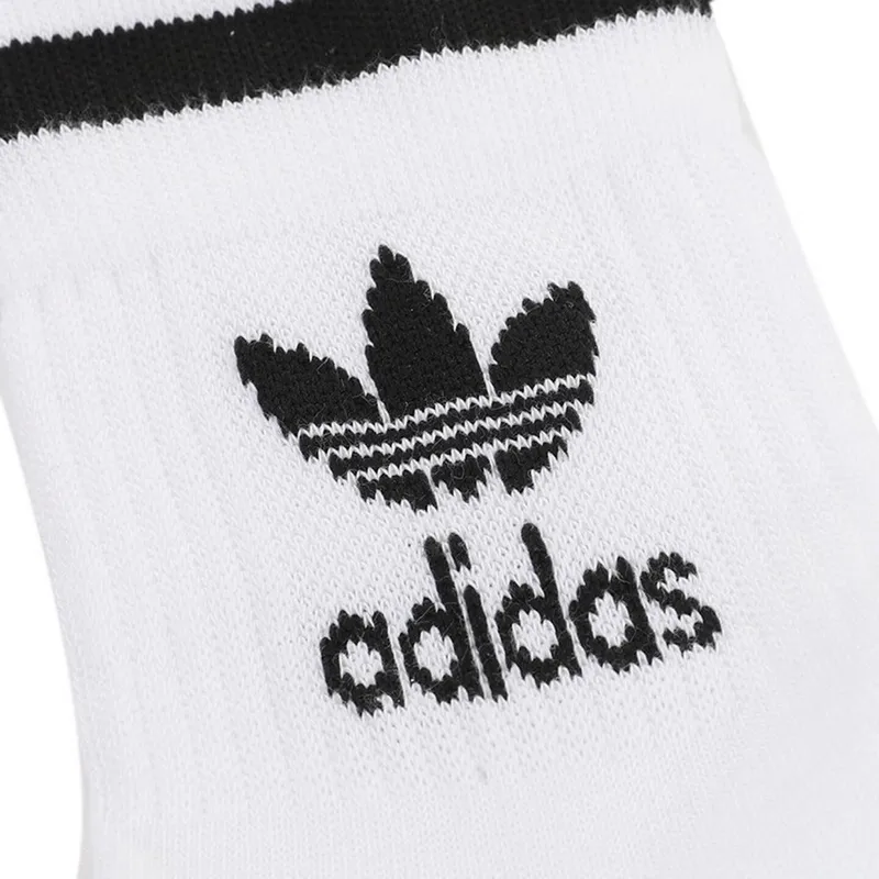 Adidas Trefoil Casual Socks for Men and Women: Mid-Calf, Breathable, Comfortable, White, 3-Pack GD3575
