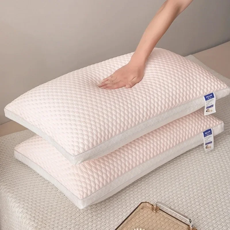 2025 new summer feather silk pillow cool Doudou ice silk pillow breathable mesh edge three-dimensional pillow core 5