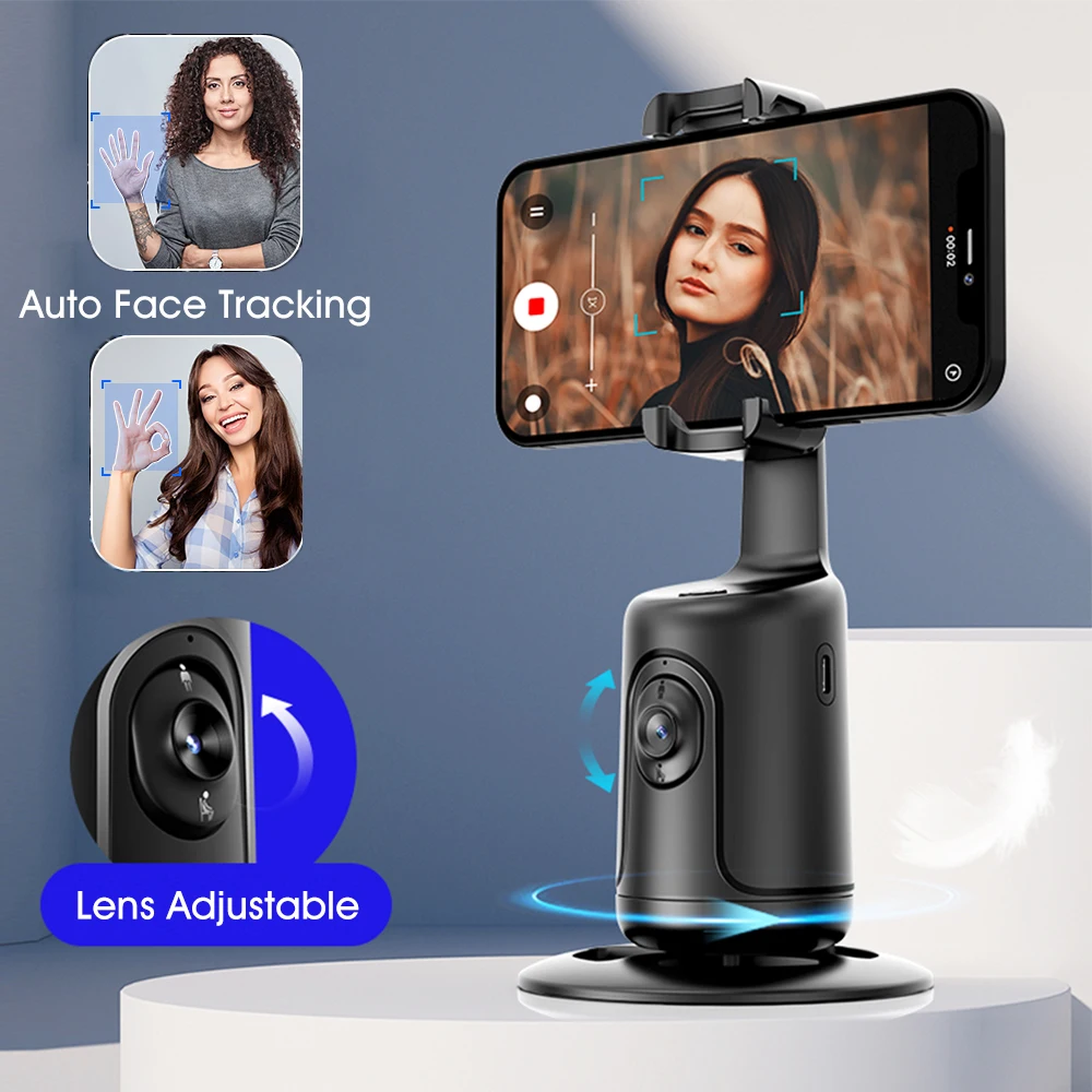 

2023 Tiktok 360 Rotation AI Follow-Up Auto Face Gimbal Stabilizer Monopod Desktop Tracking For Live Photography