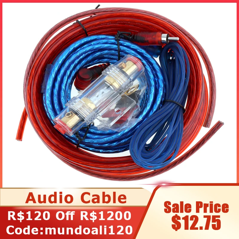 1 Set Of Car Power Amplifier Car Speaker Cables Power Amplifier Audio Line+Power Line Suit Fit for / Motorcycle