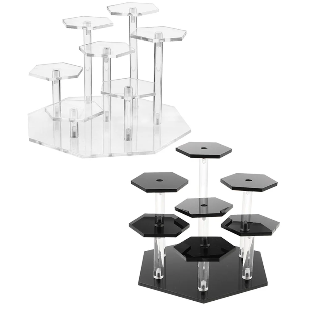 

2 sets of Multi-layer Desktop Rack Adornment Display Stand Acrylic Displaying Holder For Home Shop