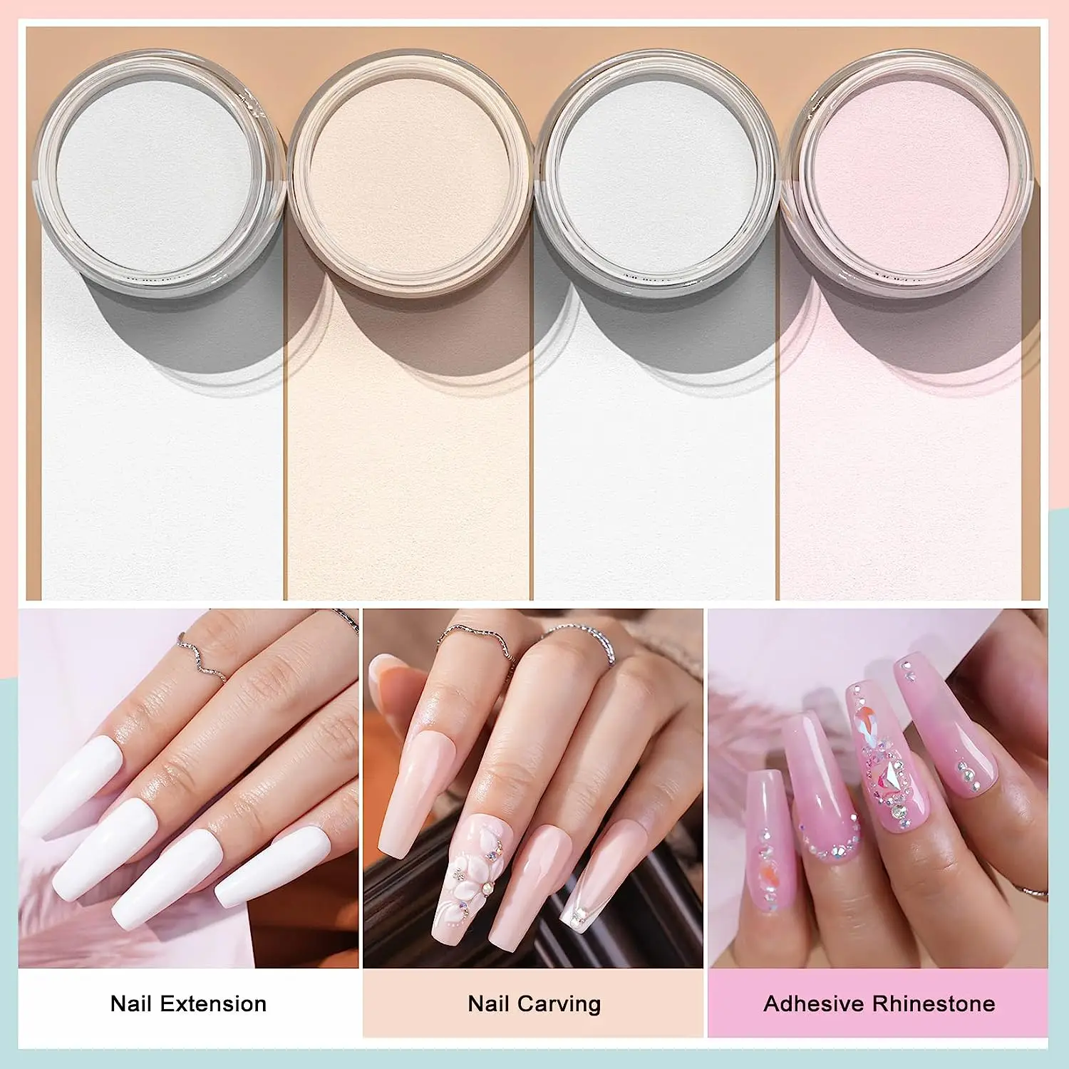 Acrylic Powder Professional Polymer Colored Nail for Extension Carving nail powder,nail powder set