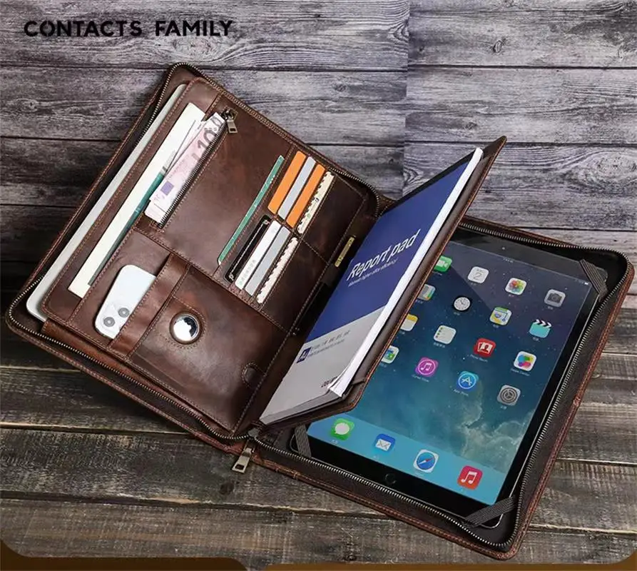 

High quality New design crazy horse Genuine leather protective sheath case for apple iPad Pro 12.9" bag