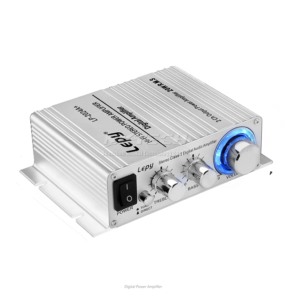Lepy-amplificador de Áudio Digital Lp2024a Plus Power Amp Hi-fi Estéreo Doméstico Classe-t 2ch Rms 20w Bass Compatível com Mp3 Mp4 Ipod - Image 2