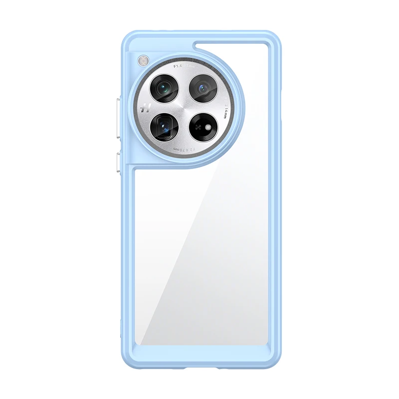 OnePlus 12 Clear Case with Hard PC Back and Soft TPU Bumper - Camera Lens Protection Transparent Cover