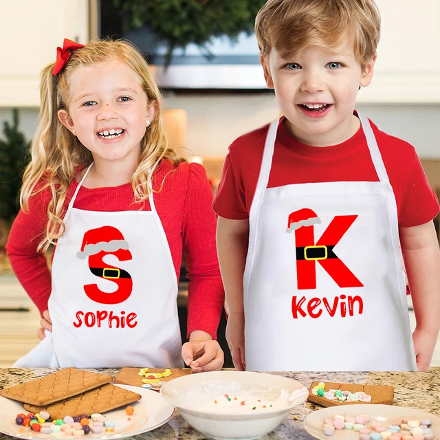 Personalized Apron for Kids Initial and Name Custom Toddler Apron for Girls  and Boy Cooking Baking Kitchen Apron - AliExpress