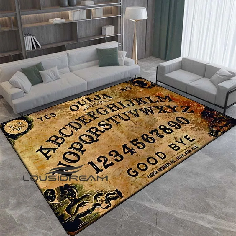 

Gothic Divination Board Black Printed Fluffy Rug Mystic Gothic Divination Witchcraft Home Living Room Bedroom Area Large Rug