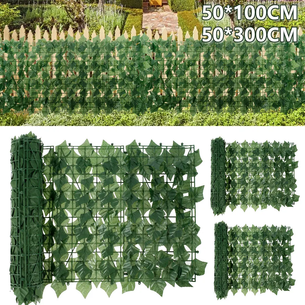 REOVE Siepe Artificiale Edera | Rotolo 1x3 M | Schermo Privacy Per Balcone E Giardino