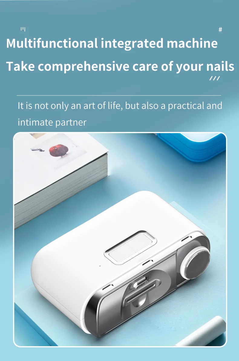 Description Picture 4 of item2in1 Multi Function Portable Electric Nail Clipper Intelligent Dual Speeds Manicure Polishing Nail Pedicure Grinder Tool