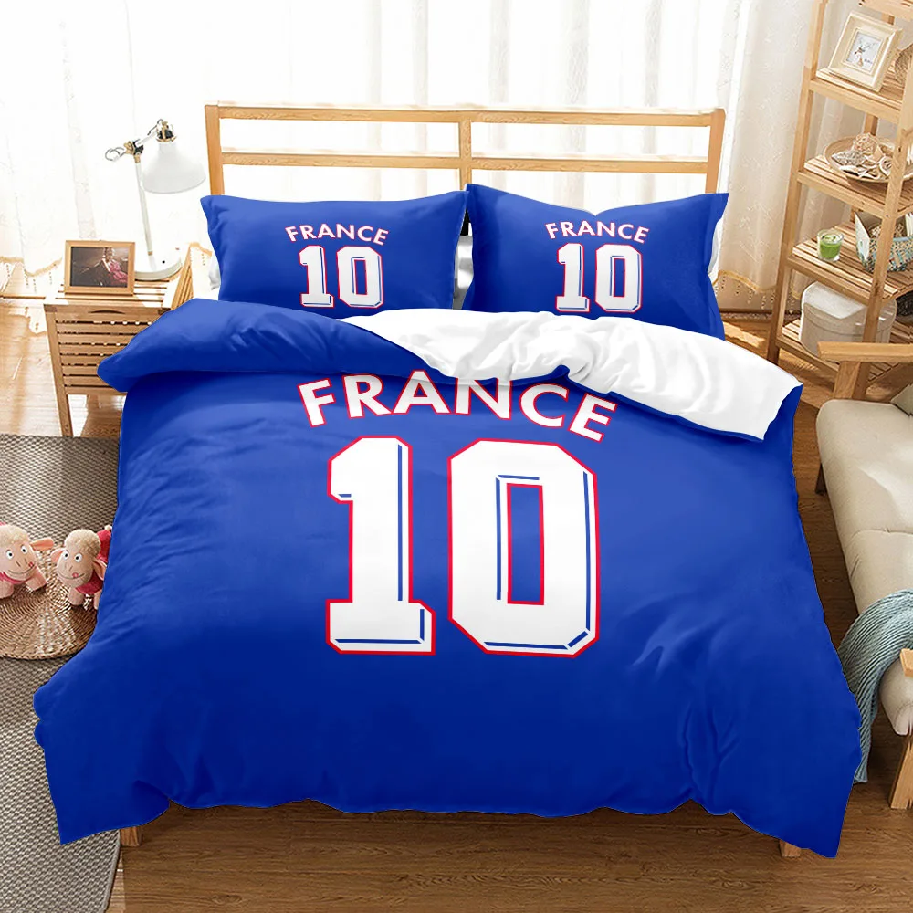 National Soccer Team Core Player Number Duvet Cover Set EU Single Double King US Twin Full Queen Size  Bedclothes 