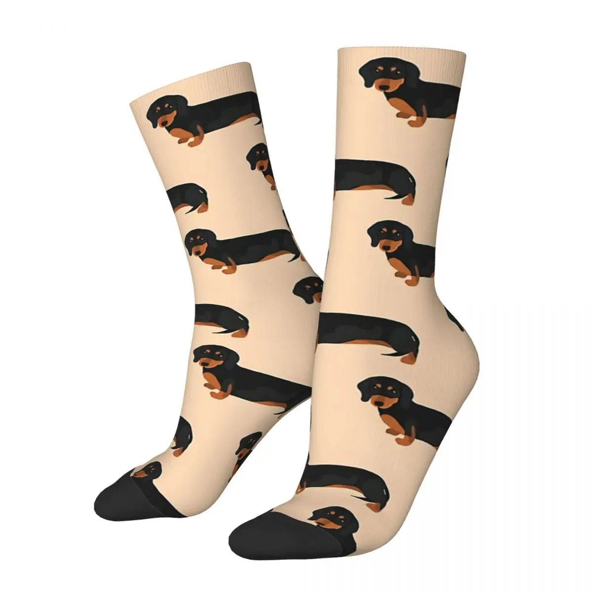 

Black Dog Dachshund Socks Travel 3D Print Boy Girls Mid-calf Sock