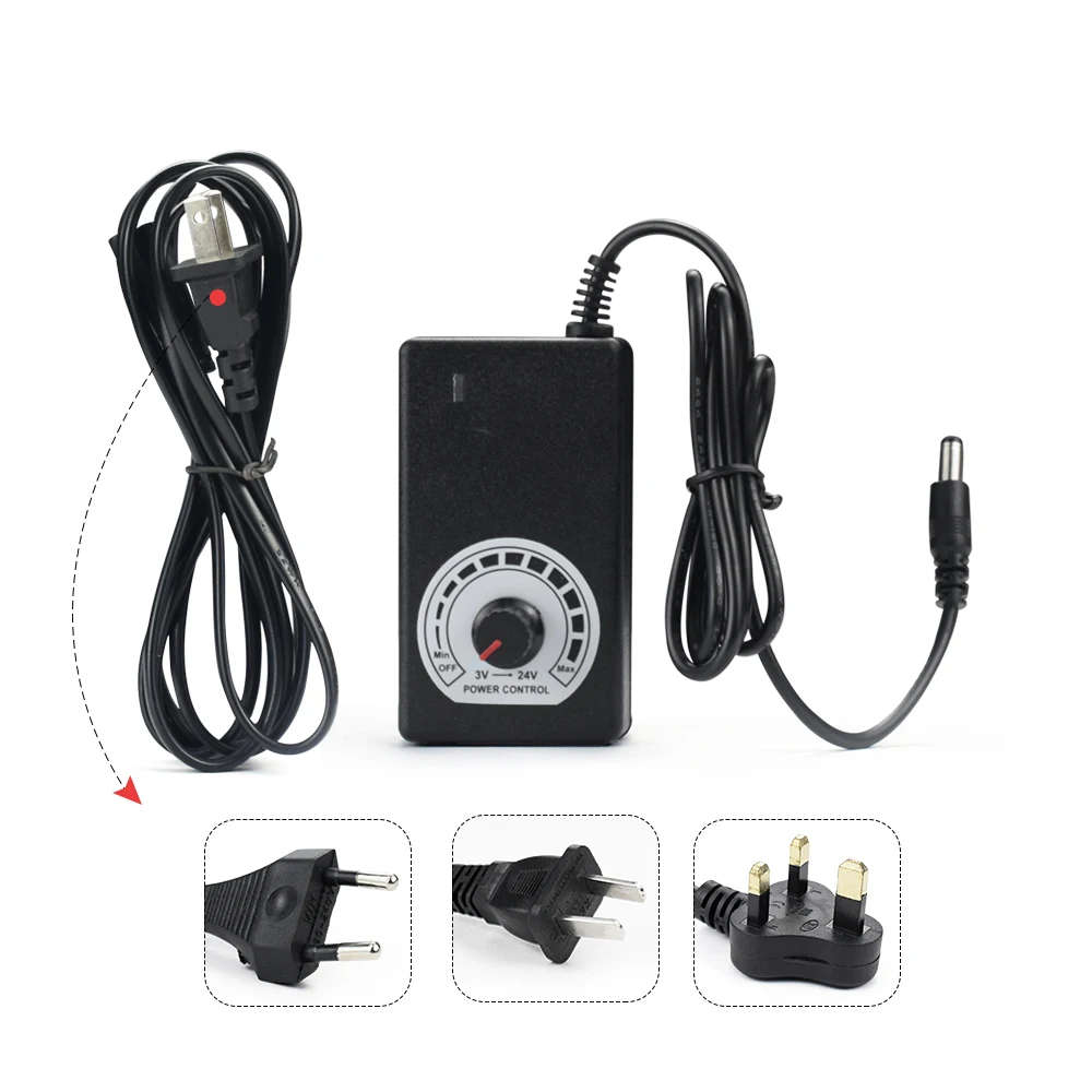 Sex Machine Power Supply Adjustable AC/DC Adapter 100-240V to 3-24V 100-1000mA 50-60hz Voltage Display US EU UK Plug