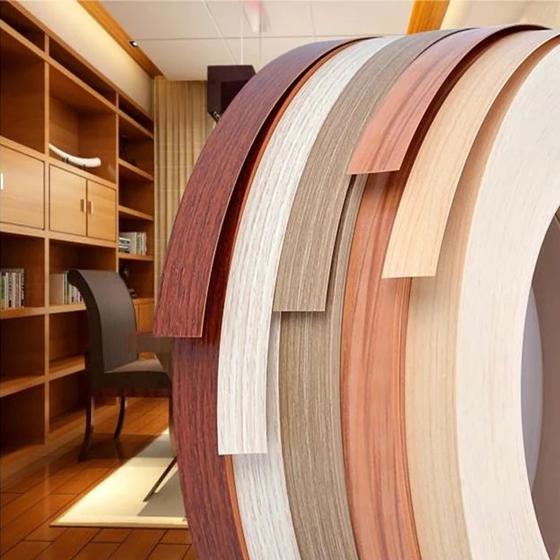 Furniture Edging Tape 2M Hot Melt PVC Furniture edge banding strip Protector tape adhesive veneer sheets for Cabinet Table Wood Surface Edging Decor