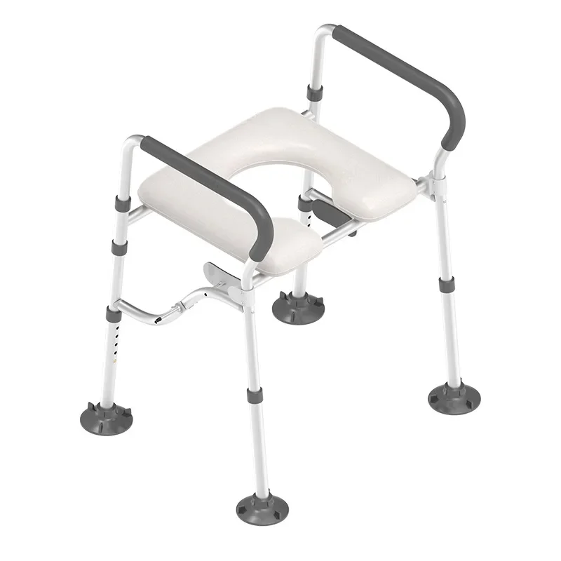 Toilet Booster Elderly Non Perforated Toilet Seat Assist Disability Help, Toilet Armrest Railing Frame Disabled Transfer Chairs 6