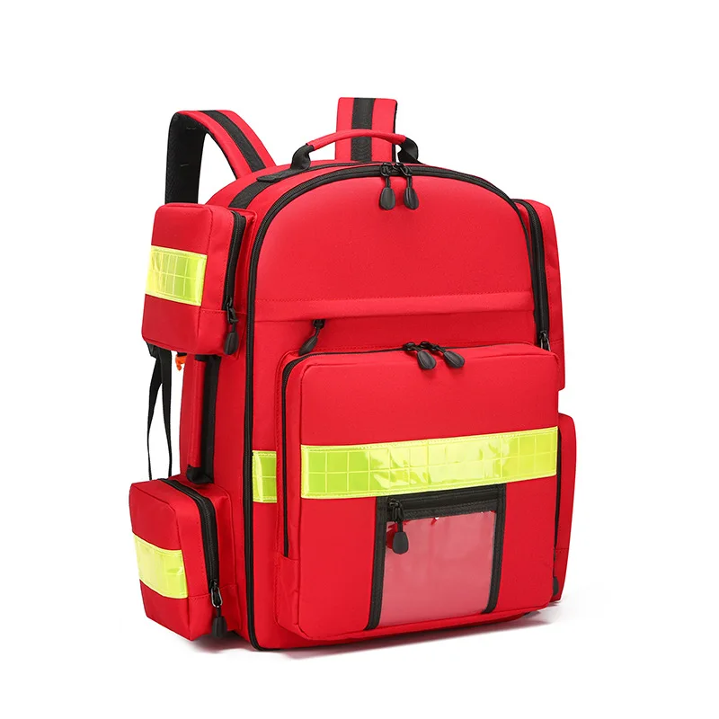 Outdoor Emergency Rescue First Aid Kits Large Capacity Medical Bag Empty Waterproof Reflective 2L Oxygen Tank ECG Backpack
