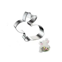 

DIY Baking Decor Pastry Modelling Tools Happy Easter Egg Rabbit Stainless Steel Mold Easter Egg Mold 3D Cookie Cutter chocolate