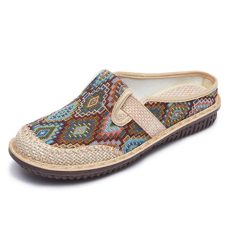 New Women's Slippers Linen Soft Sole Cloth Shoes Holiday Beach Elegant Women's Shoes Handwoven Casual Shoes