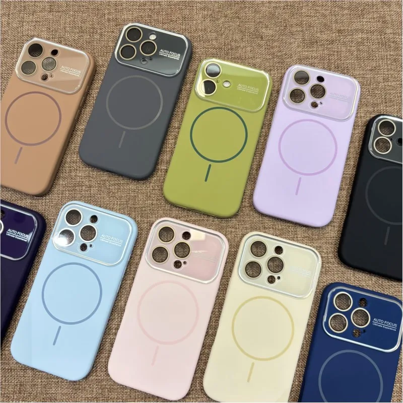 Premium Soft Liquid Silicone Case with MagSafe Charging and Glass Lens Cover