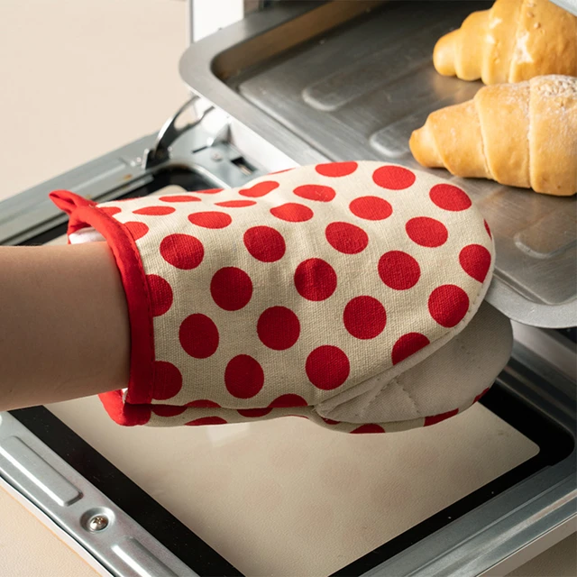 Mini Oven Mitts Heat Resistant Oven Mitts with Hanging Loop Cotton