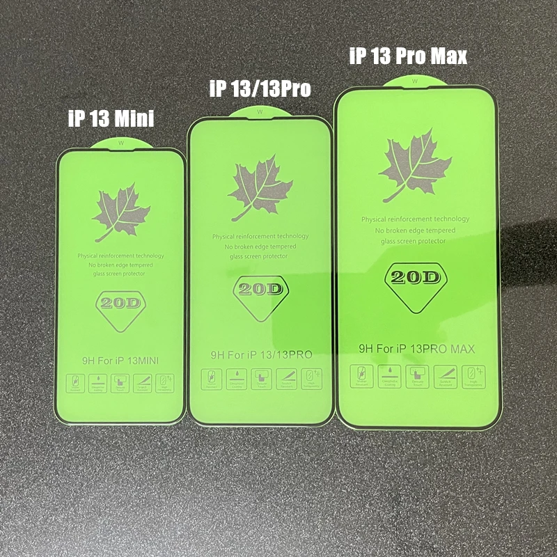 

100pcs/lot 20D Fully Covered Tempered Glass 9H Screen Protector Film for iPhone 13 Pro Max 13 Pro 12 Pro 11 XS MAX