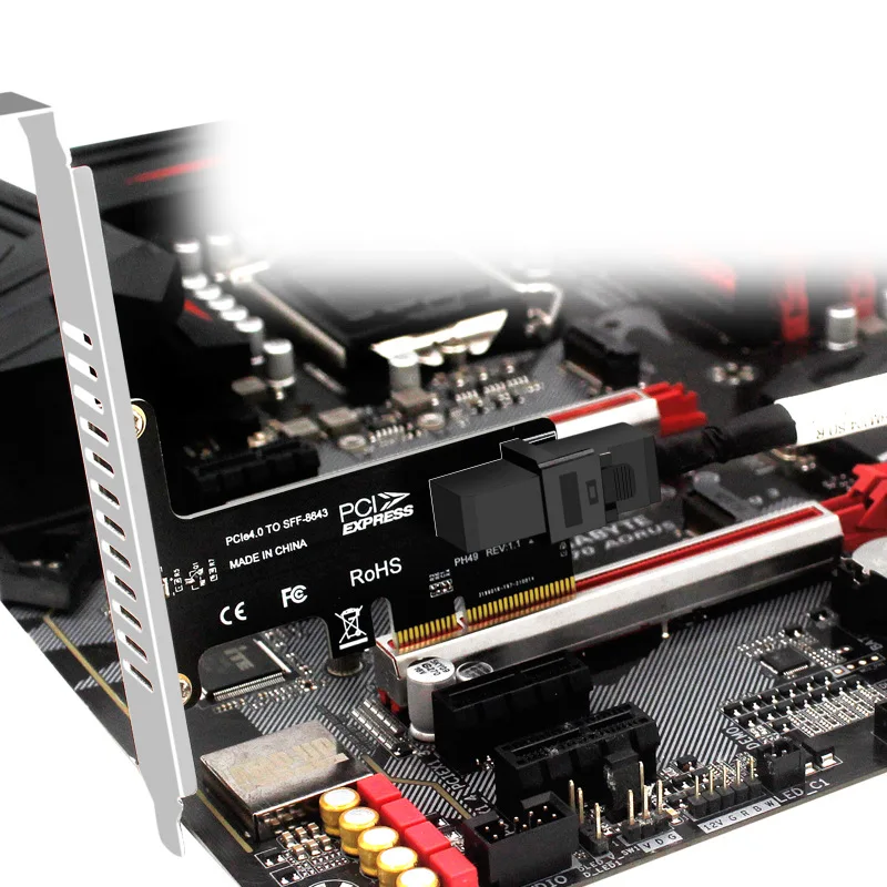 para Pcie 4.0 x4 x8 X16 Riser Adaptador Cartão de Porta U.2 para Nvme Ssd Conversor Disco Rígido Placa de Expansão para Desktop U.2 Sff8643 - Imagem 5