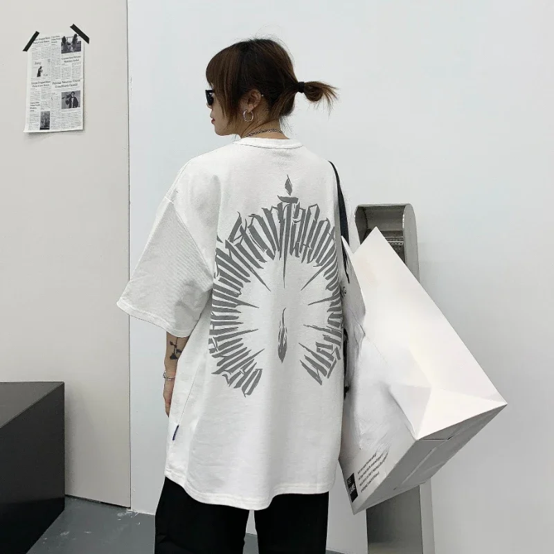 DAYIFUN 2025 T Shirt Women Newest Letter Print O Neck Cotton