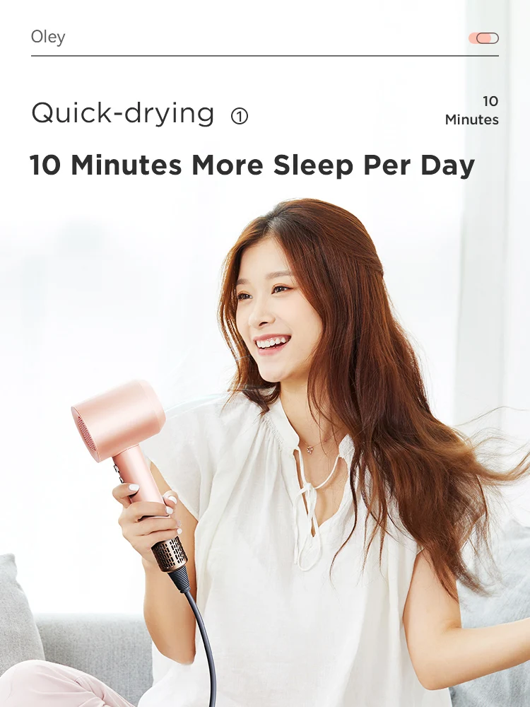 Description Picture 5 of itemOley Electric Hair Dryer Quick Dry Anion Hair Care High-speed Home Appliances Use Personal Care Styling Tools Multifunction