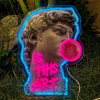 David Is This Art LED Neon Sign – Statue Wall Decor