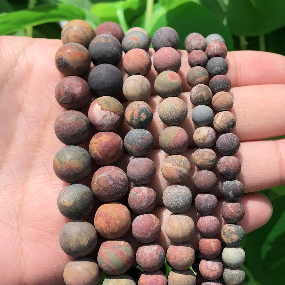 thumbnail image 1 of Cuentas redondas de amazonita mate de piedra natural para hacer joyas, perlas sueltas, pulseras y collares, 15'', 4/6/8/10/12 mm, 1 of 5