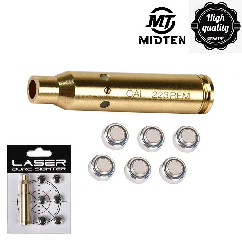 MidTen 223 5.56MM Laser Dry Fire Training Hunting Shooting M LOK Rem Gauge Bore Sight Cal Red Dot Boresighter 6 Batteries laser pointer laser sight red dot laser sight laser bore sight dry fire laser trainer