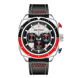 Luxury Men's Waterproof Chronograph Sports Quartz Watch - High - Quality Timepiece (Silver)