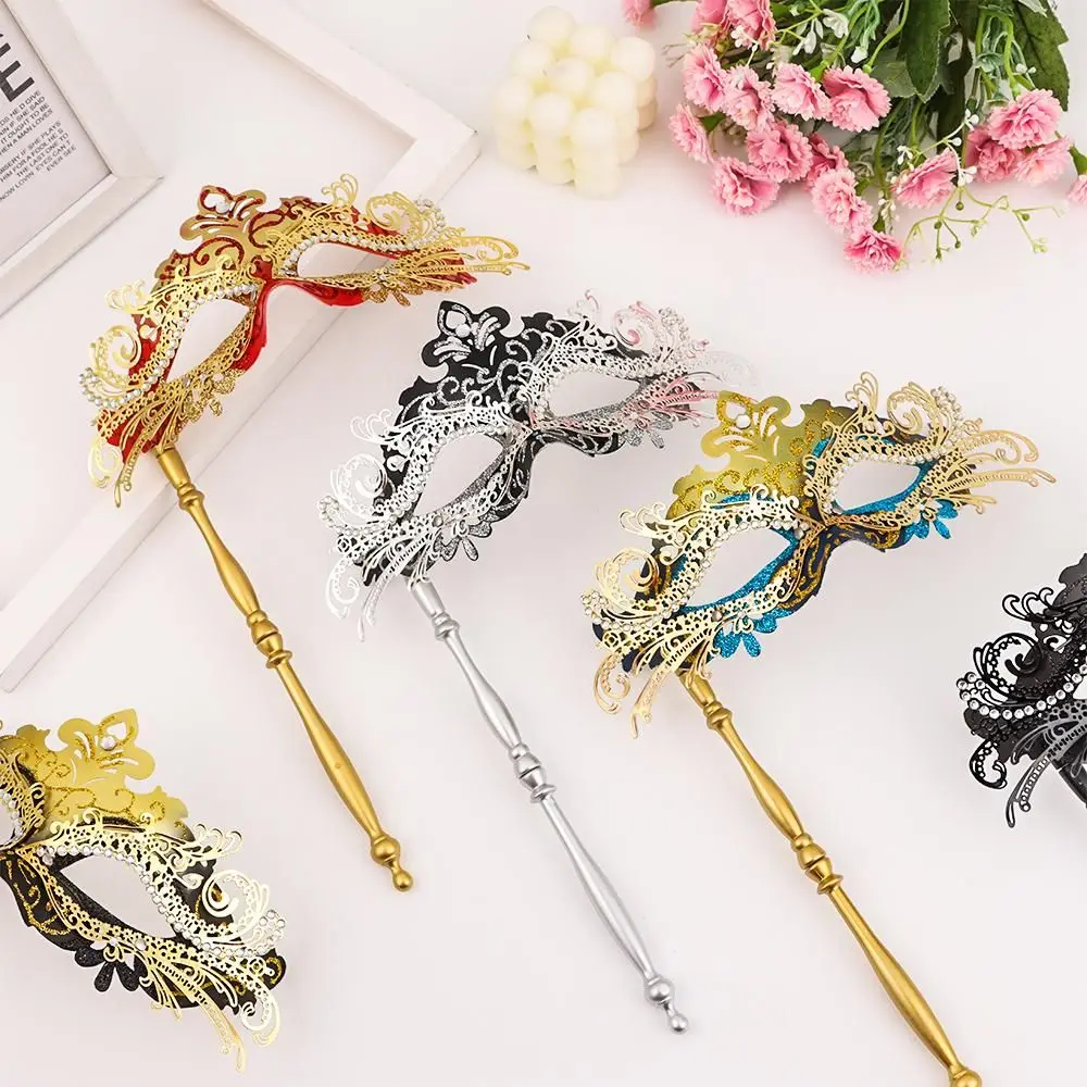 Masquerade Mask with Holding Stick Venetian Halloween Costume Mask Mardi Gras For Womens Party party masks masquerade mask