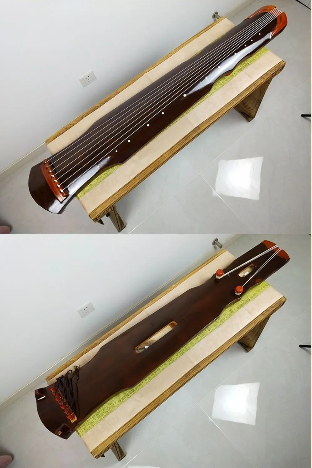 Description Picture 3 of itemPortable 7 Strings Guqin Beginners Professional Guzheng Chinese Traditional Musical Instruments Finger Picks Stringed Instrument