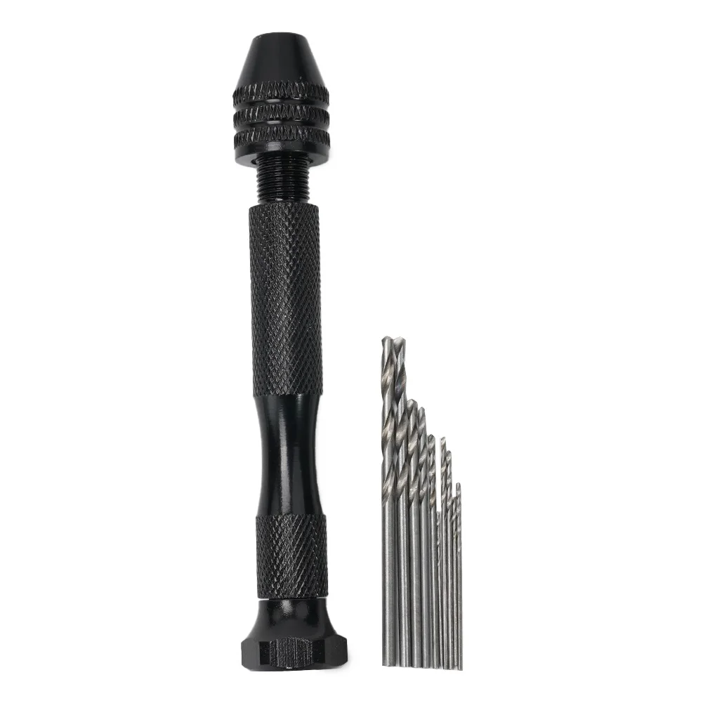 

TwistDrill Drill Set High Precision Mini Aluminum Alloy Black Hand Drill Linden Horn Amber Black For Drilling Wood Diamond
