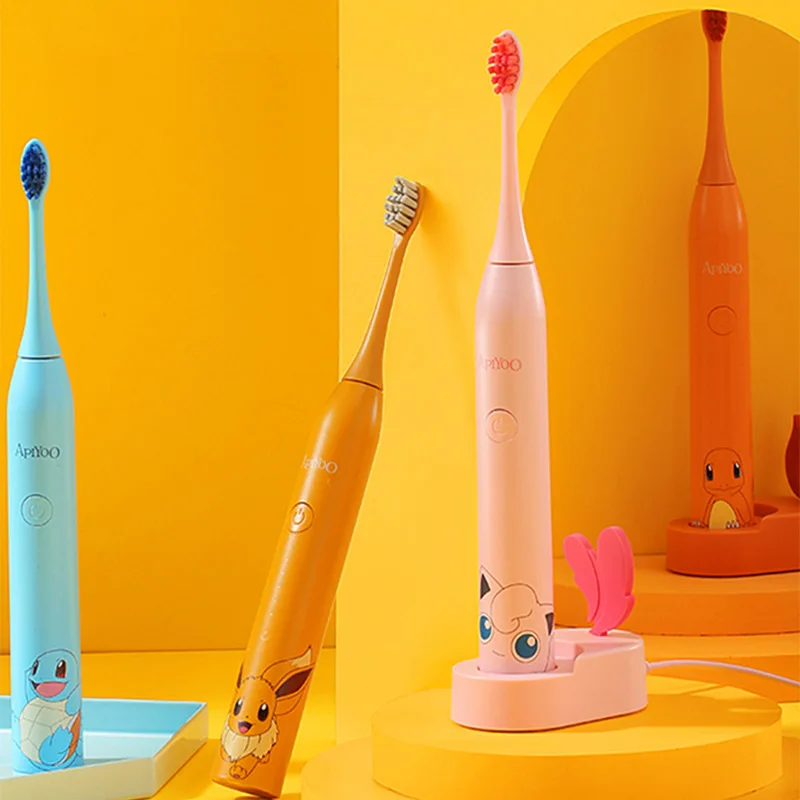 

Pokemon Pikachu Electric Toothbrush for Children Anime Jigglypuff Charmander Squirtle Cute Cartoon Toothbrush Deep Cleaning Gift