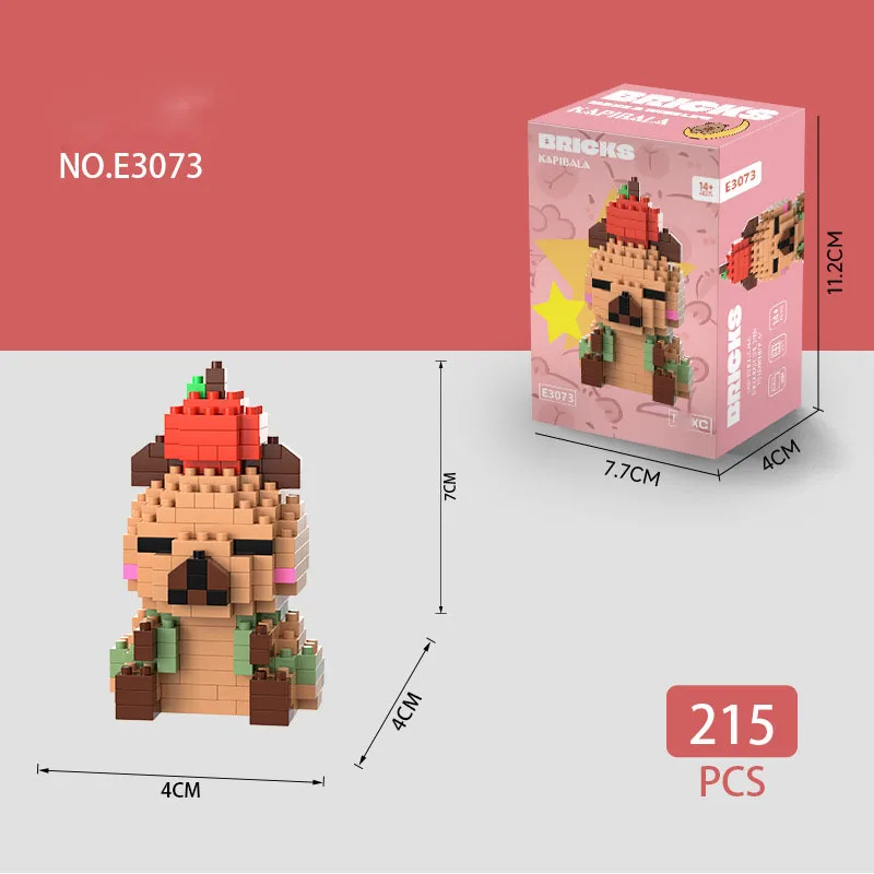 KAPIBARA Kawaii Capybara DIY Small Building Block Animations and