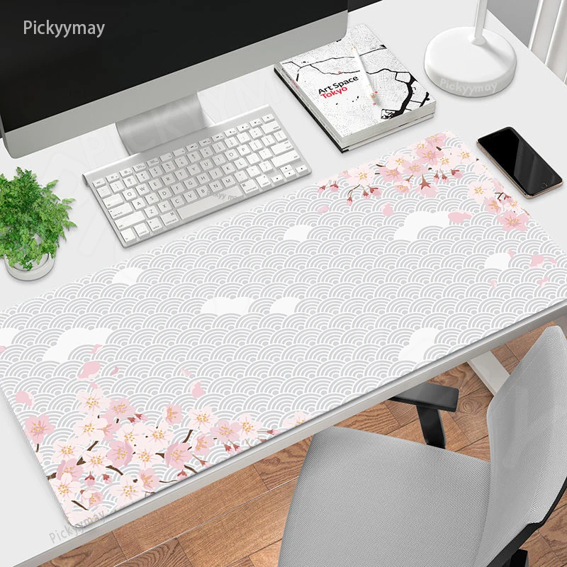 Large Sakura Gaming Mouse Pad Cherry Blossom Office Desk Mat_voghion.com