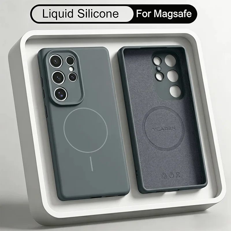 Original Liquid Silicone Magnetic Phone Case For Samsung Galaxy S26 S25 S24 Ultra Plus S26Ultra Cases Shockproof Bumper Cover 5