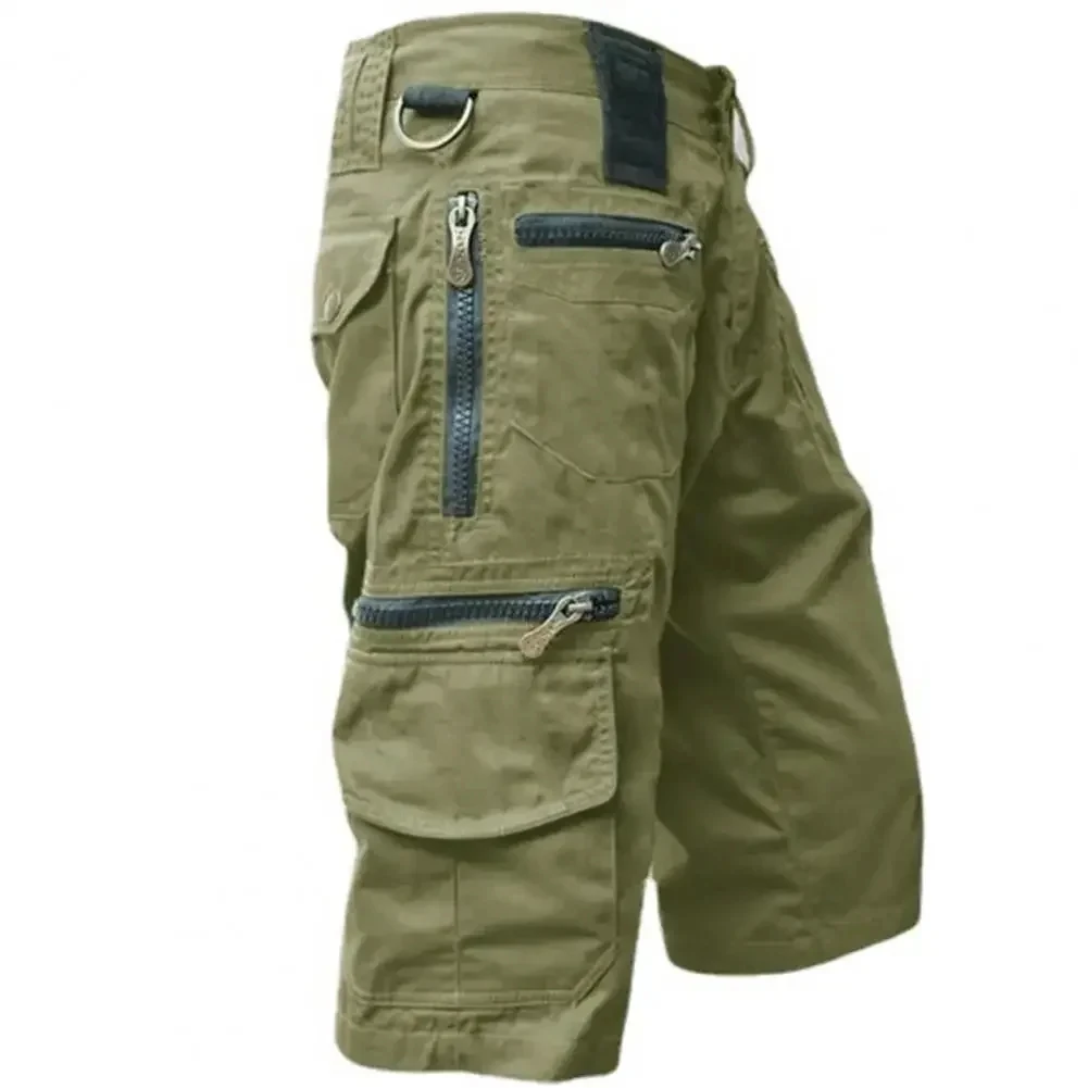 Summer Shorts Men's Tactical Jogging Shorts Solid Color Multi-pocket Summer Casual Straight Cargo sports shorts