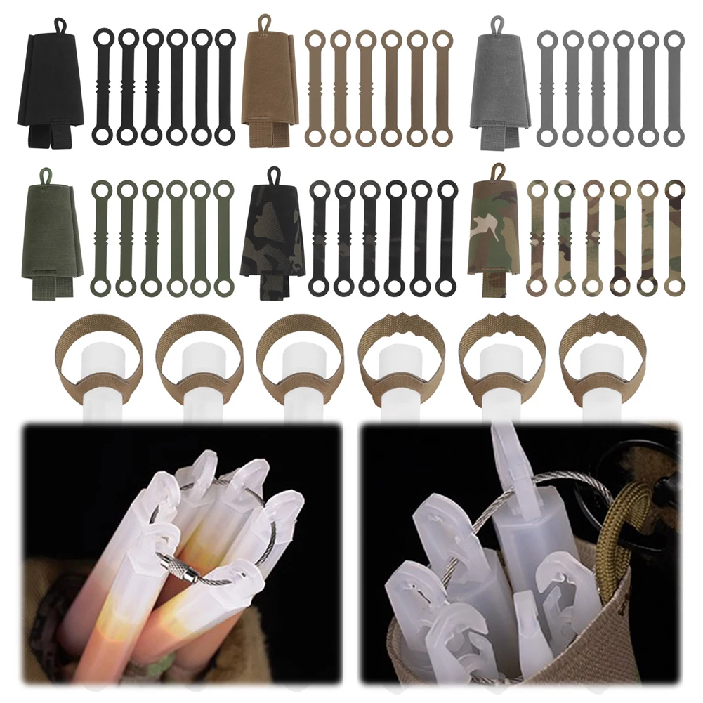Tactical Chem Light Holders 6 Pack Glow Sticks Store Pouch Chemlights Keeper Fishing Hunting Accessories