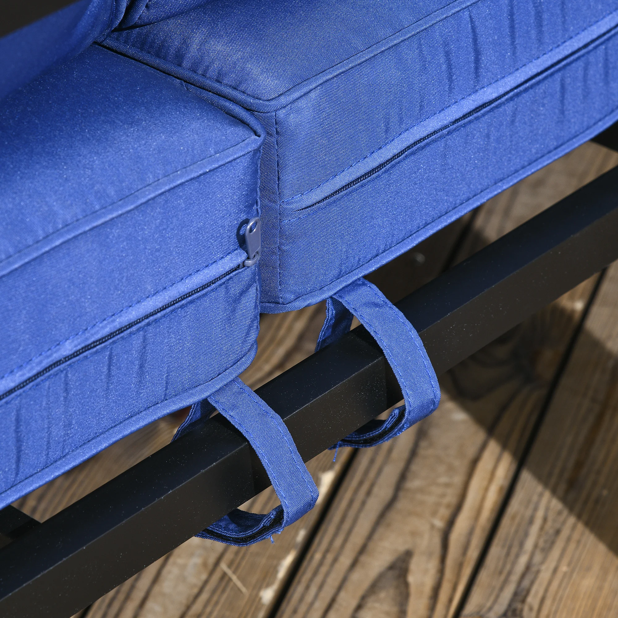 Outsunny Patio Furniture with Cushions, Aluminum Outdoor Sofa, Navy Blue 6