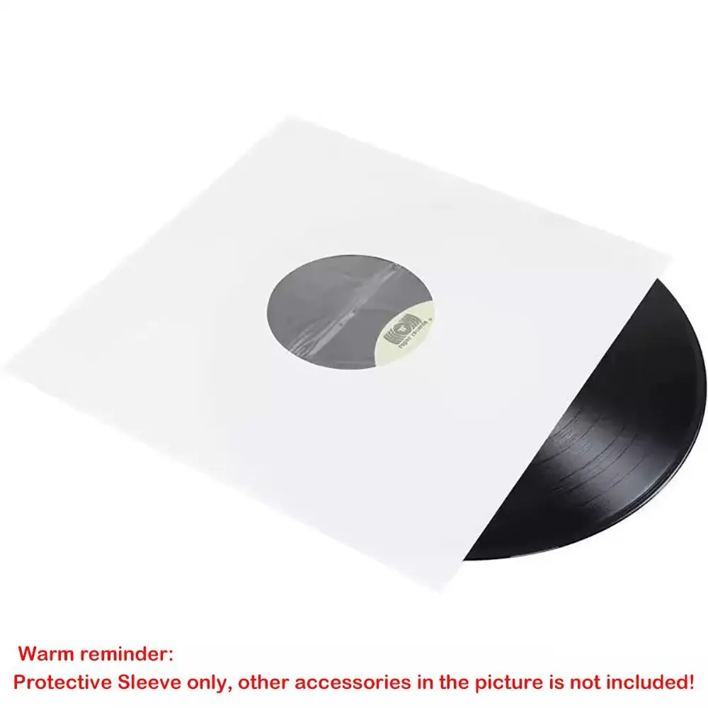White Vinyl Record Sleeves 7 10 12 Inch Resealable LP Protection