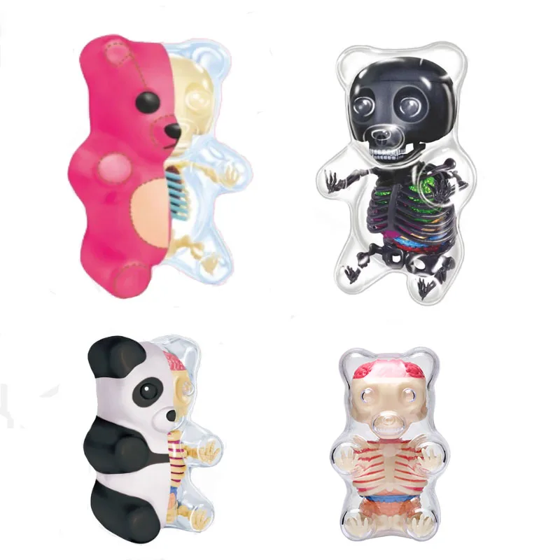 4DMasterBabyGummiBearSkeletonAnatomyModelKitClearRagBlack