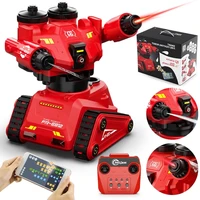 Rc Robot Intelligent Fire Fighting Luminous Water Spray Smart App Programming Remote Control Car Higt-tech Toy Children's Toys 1